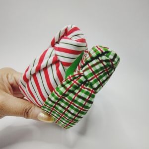 Beautiful Christmas fabric knotted headband perfect for the holidays